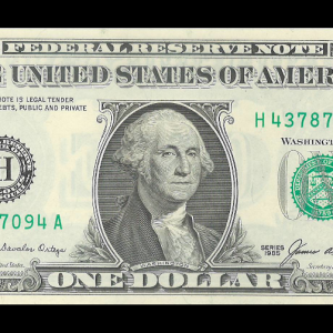 1985 $1 Federal Reserve H Crisp UNC G. Washington Note