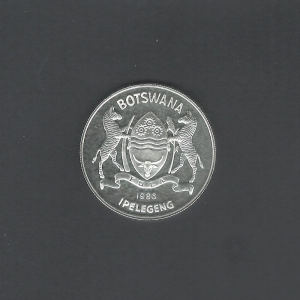 1986 Commemorative Botswana 2 Pula XIII Commonwealth Games Silver BU Proof Coin