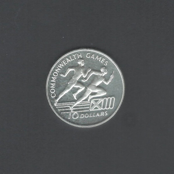 1986 $10 XIII Commonwealth Games Silver BU Proof Jamaica Coin