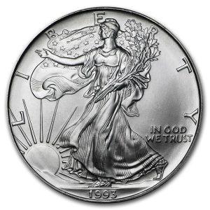 1993 $1 American Silver Eagle Dollar MS67 / BU Coin