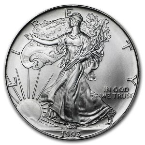 1993 $1 American Silver Eagle Dollar MS69 / BU Coin