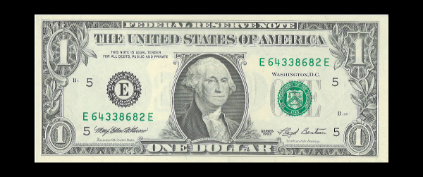 1993 $1 Federal Reserve Note E Crisp UNC G. Washington Note