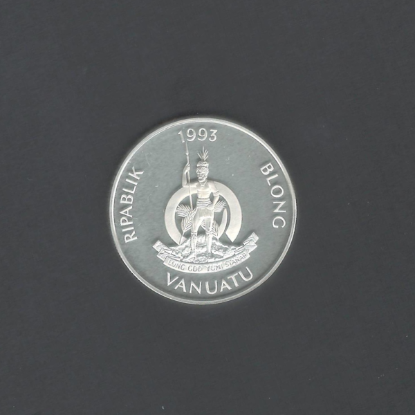 1993 Coronation Royal Australian Mint 50 Vatu Queen Elizabeth II Silver UNC Proof Coin