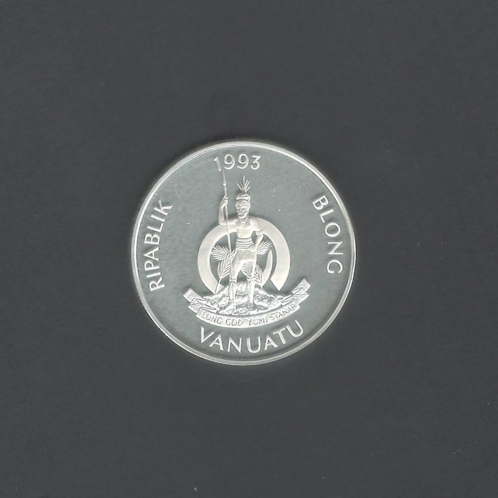 1993 Coronation Royal Australian Mint 50 Vatu Queen Elizabeth II Silver UNC Proof Coin