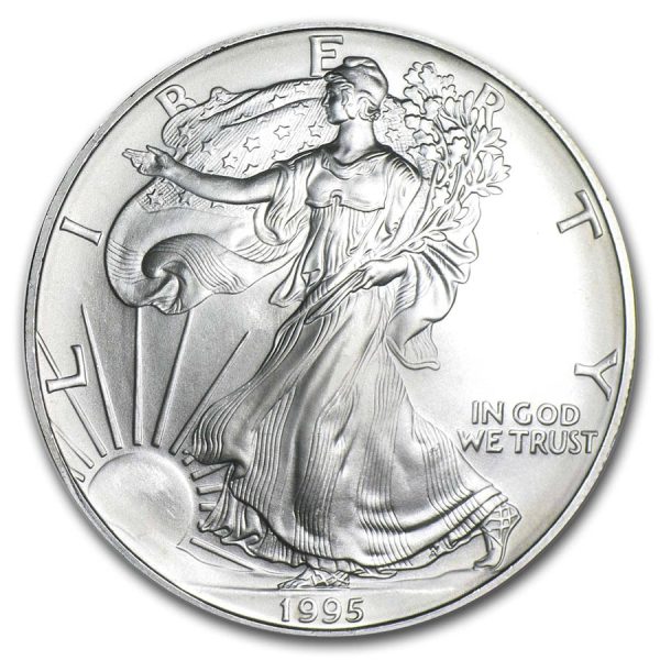 1995 $1 American Silver Eagle Dollar MS70 / BU Coin