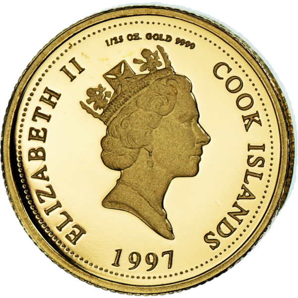 1997 $5 Cook Islands Princess Diana Gold MS69 / BU .9999 Coin