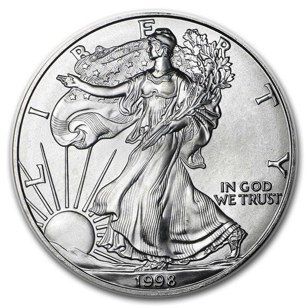 1998 $1 American Silver Eagle Dollar MS69 / BU Coin