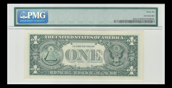 1999 Star $1 Certified Federal Reserve Note! A Star GEM UNC 66 PMG New G. Washington Note