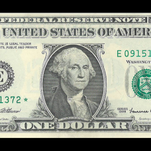 1999 $1 Federal Reserve Note E Star Crisp UNC G. Washington Note
