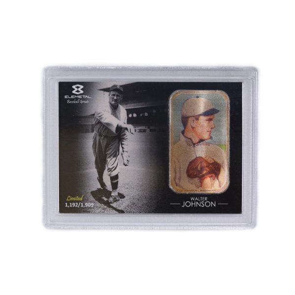 1oz Silver Bar T-206 Walter Johnson (Blue Background) Baseball Greats Series #5 New / Sealed Comes in Special Plastic type container! Great for Collectors!