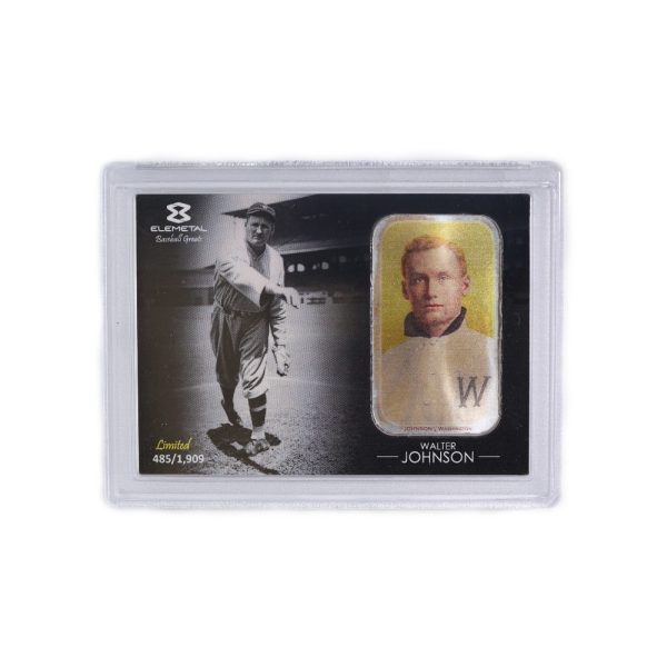 1oz Silver Bar T-206 Walter Johnson (Yellow Background) Baseball Greats Series #5 New / Sealed Comes in Special Plastic type container! Great for Collectors!