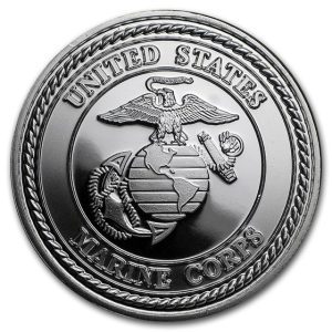 GO - U.S. Marines! Silver NEW 0.999 1 Troy oz Round