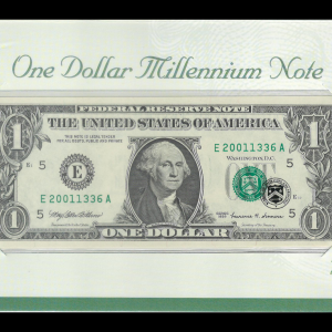 1999 Special! 2001 Millennium Sequential (2) Note Pack! $1 Federal Reserve E GEM UNC G. Washington Note