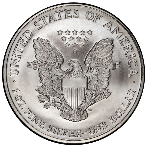 2002 $1 American Silver Eagle Dollar MS63 / BU Coin