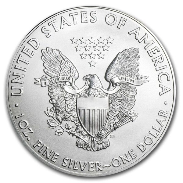 2002 $1 American Silver Eagle Dollar MS64 / BU Coin
