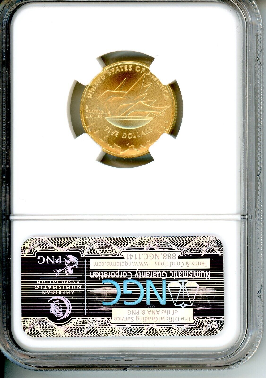 2002 W (West Point) $5 Salt Lake City Olympics Gold MS70 / BU Certified Coin