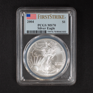 2004 $1 American Silver Eagle Dollar MS70 / Certified Slab