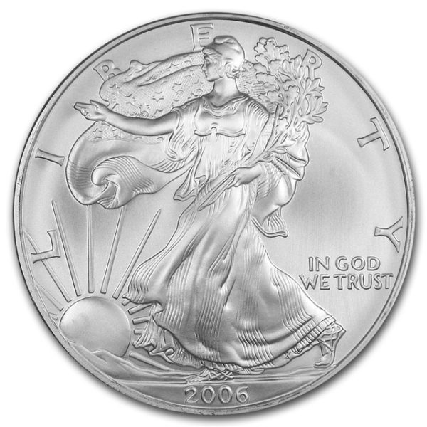 2006 $1 American Silver Eagle Dollar MS64 / BU Coin