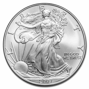 2007 $1 American Silver Eagle Dollar MS63 / BU