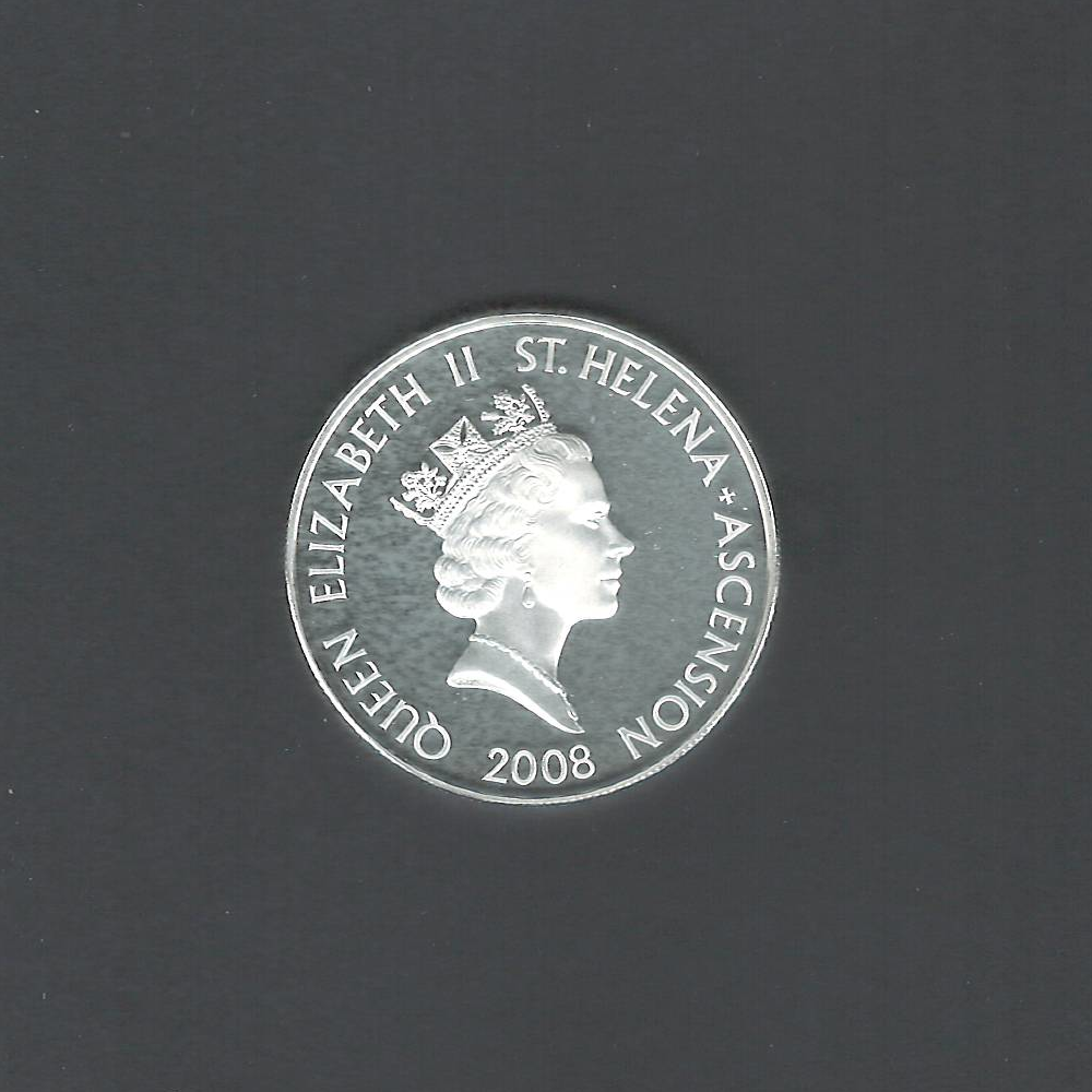 2008 British Royal £5 St. Helena, The Vulcan Silver Gem Cameo Proof UNC Coin