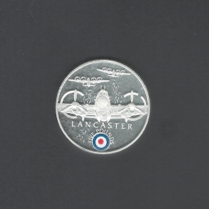 2008 £5 St Helena Lancaster Bomber Silver BU Proof Coin