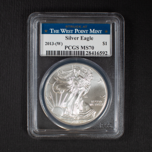 2013 W $1 American Silver Eagle Dollar MS70 Slab