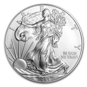 2014 $1 American Silver Eagle Dollar MS68 / BU Coin