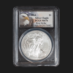 2014 First Strike $1 American Silver Eagle Dollar MS70 Certified Slab