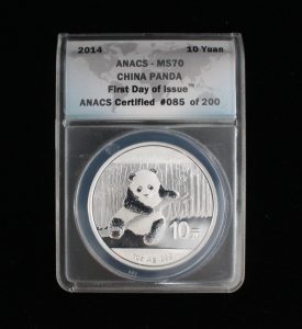 2014 10 Yuan Chinese Panda Silver MS-70 31.103 gm / 1 Troy oz Coin