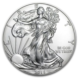 2015 $1 American Silver Eagle Dollar MS64 / BU Coin