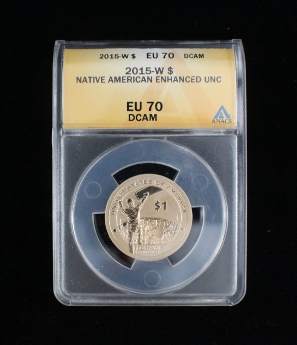 2015 W $1 Native American Dollar / Sacagawea Certified EU 70 / Enhanced Finish! Coin
