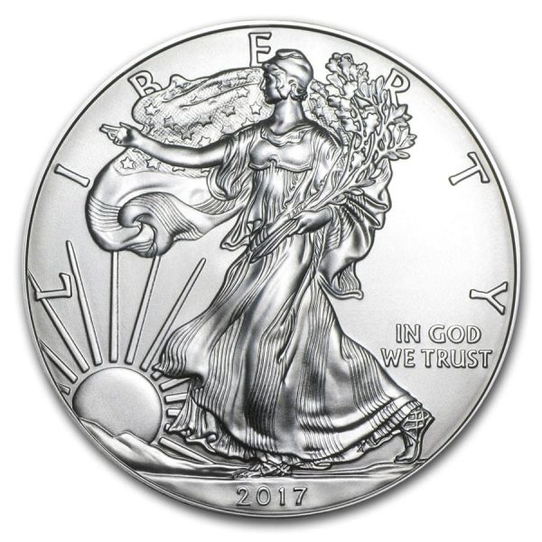 2017 $1 American Silver Eagle Dollar MS70 / BU Coin