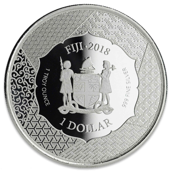 2018 $1 Fiji Kiyomori Samurai Silver BU Proof Coin