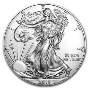 2018 $1 American Silver Eagle Dollar MS69 / BU Coin