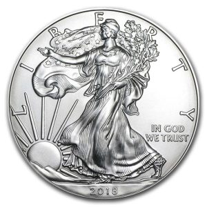 2018 $1 American Silver Eagle Dollar MS70 / BU Coin