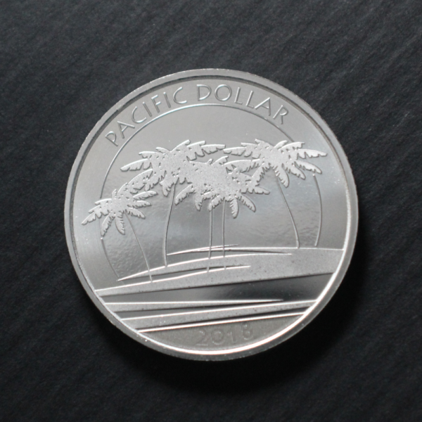 2018 $1 Fiji Pacific Palm Trees Silver Proof 31.103 gm / 1 Troy oz Coin