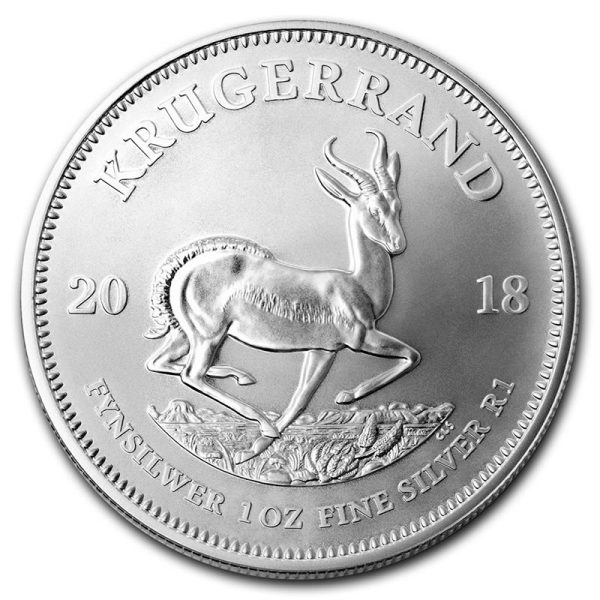 2018 1 Rand Springbok Antelope Krugerrand Silver BU Coin
