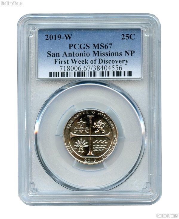 2019 .25 San Antonio Missions Certified MS 65 Coin