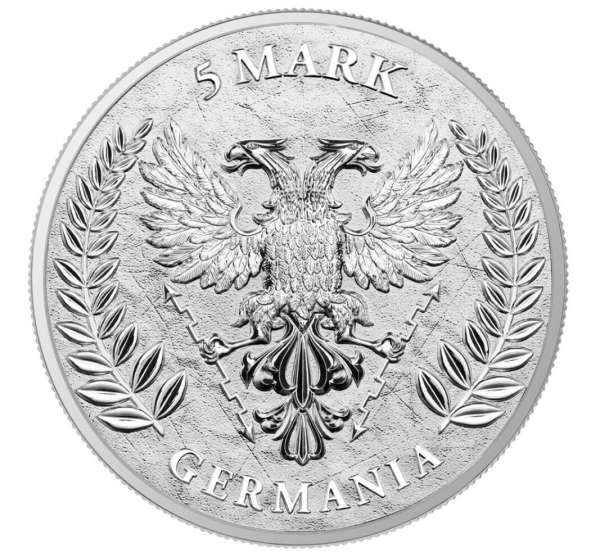 2020 5 Mark Lady Germania Silver BU Proof 0.9999 1 Troy oz Federal Republic of Germany Round With C.O.A.