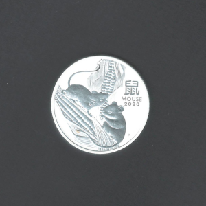 2020 $1 Lunar Mouse Silver BU Coin