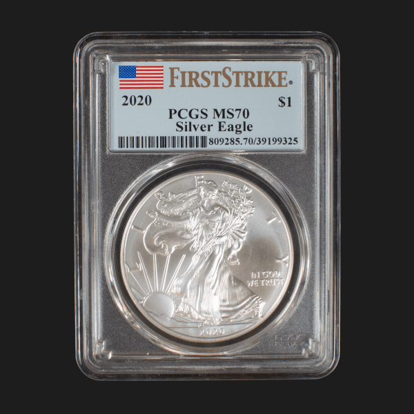 2020 $1 Type 1 American Silver Eagle Dollar MS70 Certified First Strike Slab