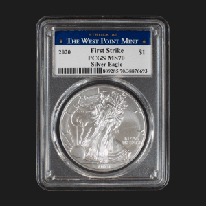 2020 Type 1 West Point! $1 American Silver Eagle Dollar MS70 Certified First Strike Slab