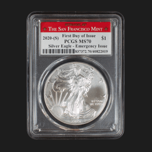 2020 S $1 American Silver Eagle Dollar MS70 / BU Certified Slab