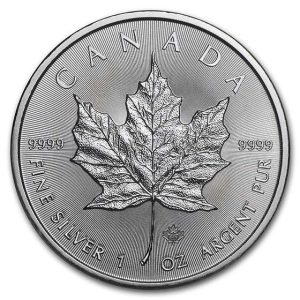 2021 Royal Canadian Mint Maple Leaf Silver B UNC .9999 31.103 gm / 1 Troy oz Coin