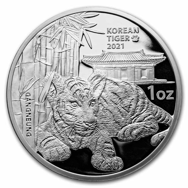 2021 Korean Tiger Silver BU Proof .999 Round