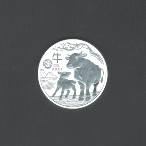 2021 $1 Lunar Year of the Ox Silver .9999 31.103 gm / 1 Troy oz Australia Coin