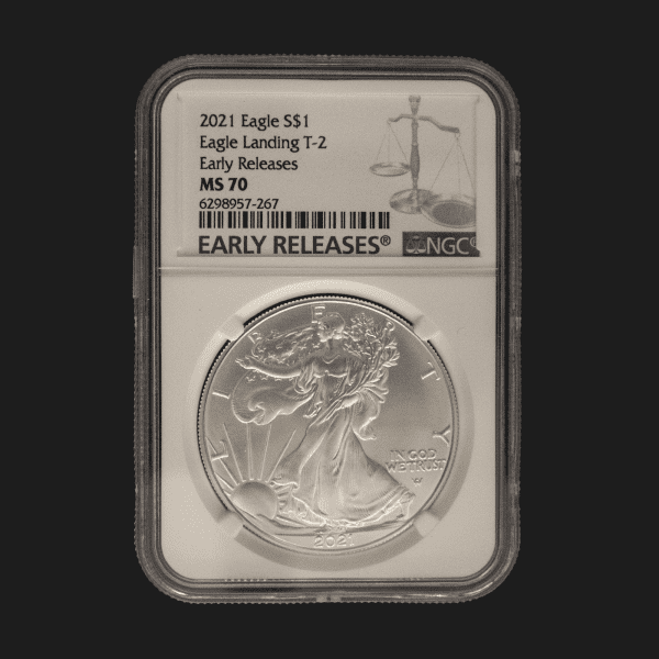 2021 Type 2 $1 American Silver Eagle Dollar MS70 Certified Slab