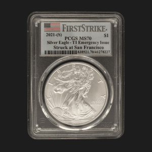 2021 (S) Type 1 $1 American Silver Eagle Dollar MS70 Certified Emergency Issue Slab