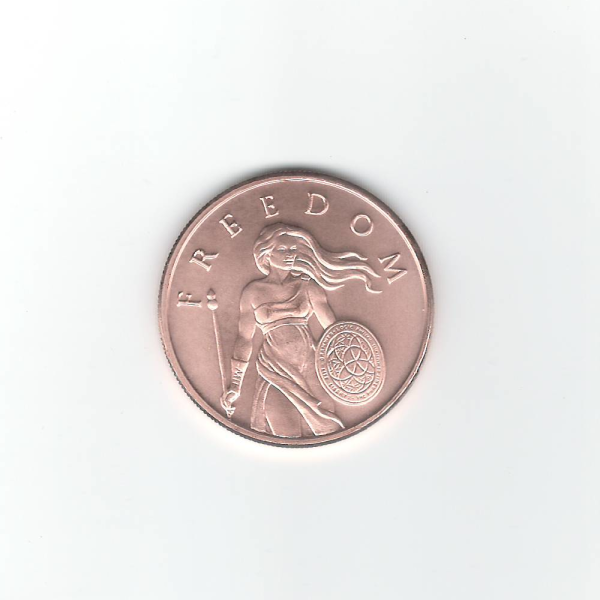 2021 Silver Shield Standing Lady Freedom Copper BU Proof .999 Round