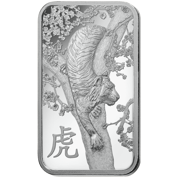 2022 Year of the Tiger Lunar Silver Bar! .999 1 Troy oz